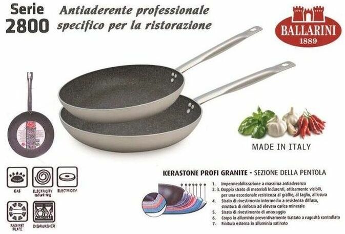 Padella svasata bassa professionale con un manico Granite Cm 36 - Ballarini