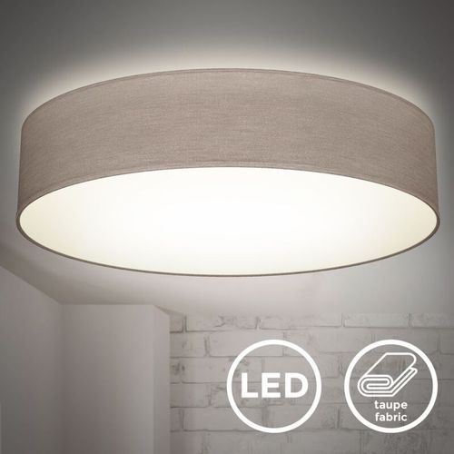 I 20 W LED a soffitto in tessuto I 48 cm I bianco neutro 4.000 K I 1800 lumen I 20 Watt LED a bordo I Taupe - B.k.licht