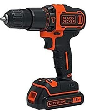 Black&decker - Trapano avvitatore senza fili a percussione, nero, BDCHD18KB2-QW, 18 voltsV