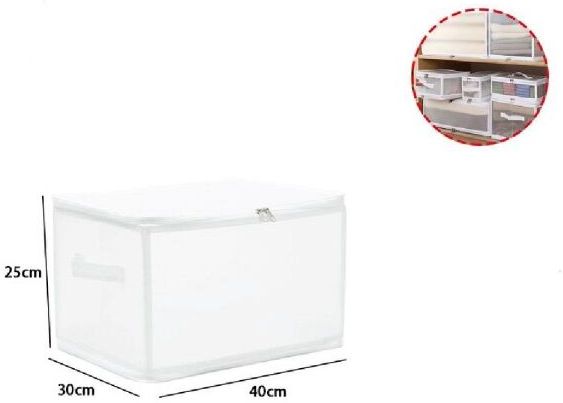Trade Shop - Box Scatola Salvaspazio Portatutto Contenitore Organizer Armadi 40x30x25cm 59974