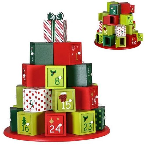 Calendario Avvento Regali Di Natale In Legno 24 Cassetti Decorazioni Natalizie