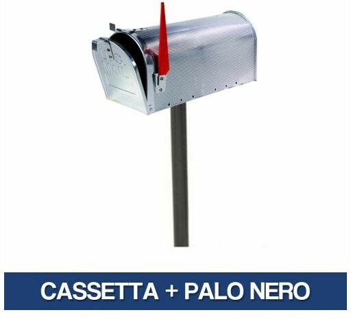 Cassetta Postale America Mailbox Us Cassetta Posta Americana 21692V Cassetta Con Palo Nero (21692 + 26045)