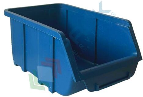 Cassa bocca di lupo in plastica (PP), sovrapponibile, capacità 3 Lt, Mis. 148 L x 255 P x 114 H mm, colore blu