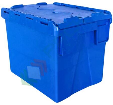 Cassetta in plastica (PP) sovrapponibile ed inseribile, capacità 28 Lt, Mis. 400 L x 300 P x 320 H mm, con coperchio integrato