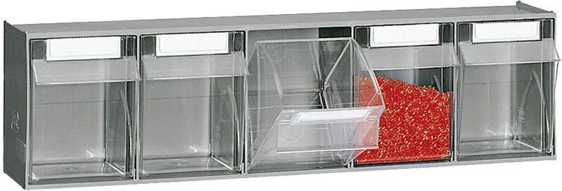 Cassettiera porta minuteria VISUAL BOX 5 cassetti per scaffale vuoto da parete