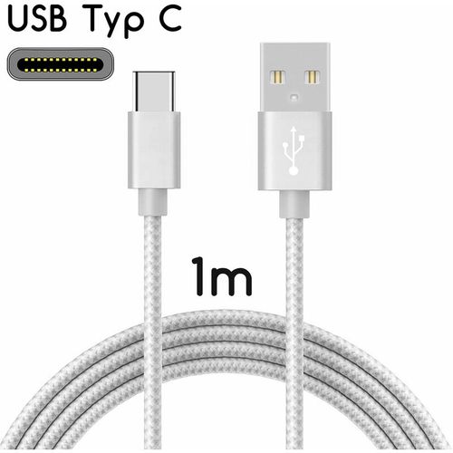 Cavo da USB-C a USB 2.0 | Cavo di ricarica in nylon con connettore USB Type-C / 1 m | Argento