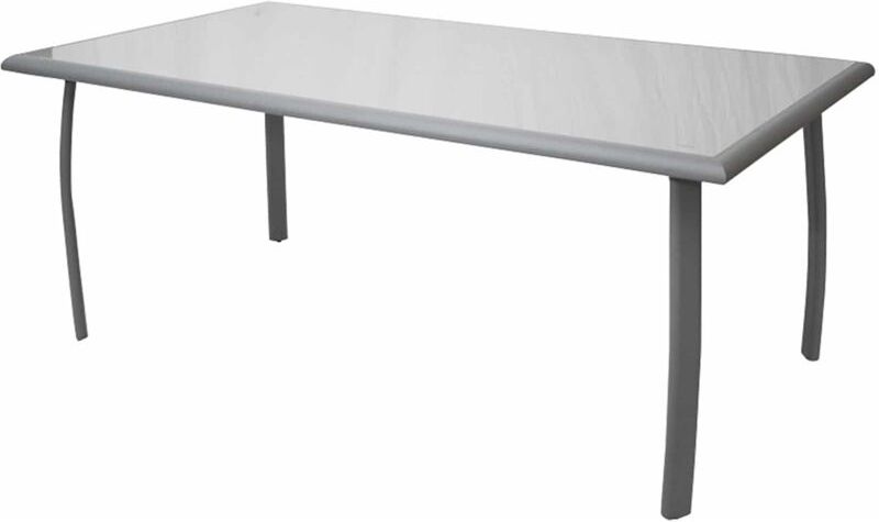 Tavolo da Giardino Portofino Alluminio e Vetro 180x100x75 cm Gris
