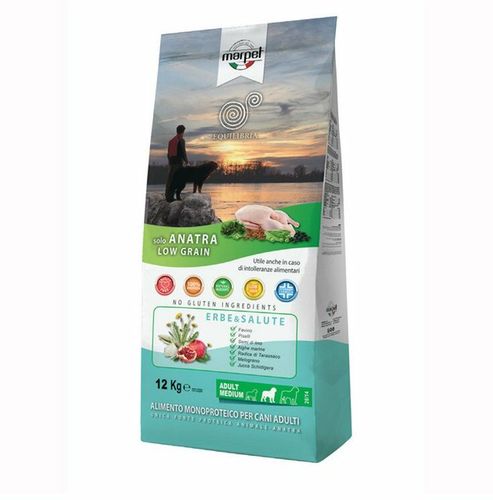 Cibo per cani Equilibria LOW GRAIN medium monoproteico Anatra 12KG