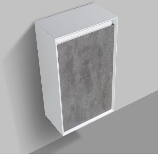 Mobile laterale Fiona - 50 x 28,8 x 88 cm - aspetto cemento / aspetto rovere Sguardo Concrete, Con mobile laterale destro