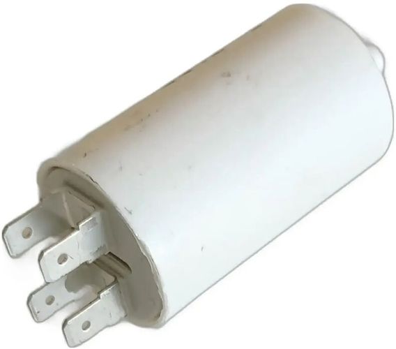 condensatore di spunto 2 poli con terra 12,5 uf 450 volt CE bianco wnt 97972