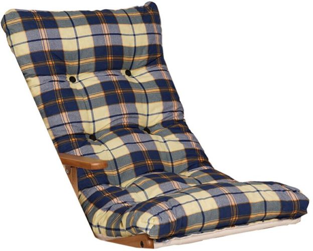 Cuscino per sdraio dondolo poltrona relax imbottito - stile scozzese Blu