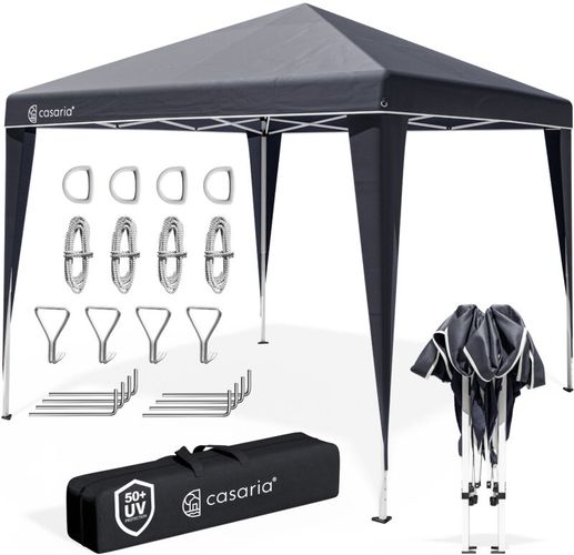 Gazebo da Giardino 3x3m Capri Impermeabile o pareti laterali per padiglione a scelta Feste Spiaggia Campeggio Antracite - Deuba