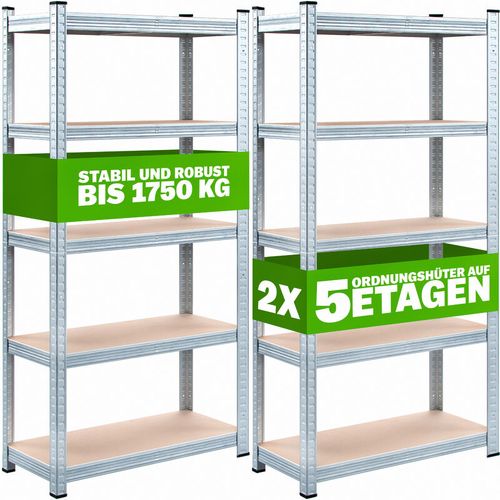 Deuba scaffale alta portata x 2 metallo fino a 875kg 180x90x40cm 5 ripiani