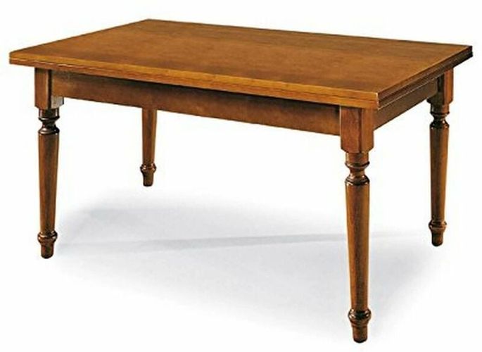 Tavolo Da Pranzo Allungabile In Legno Massello 80x140/180/220 Con Gamba Tornita