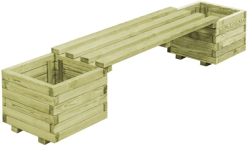 Fioriera da Giardino con Panca in Legno di Pino Impregnato Verde