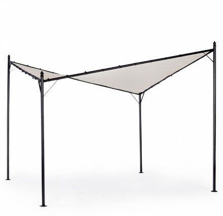 Gazebo vela in acciaio mt.3,5x3,5 copertura in polyester mod. Gerba col. ecrù.