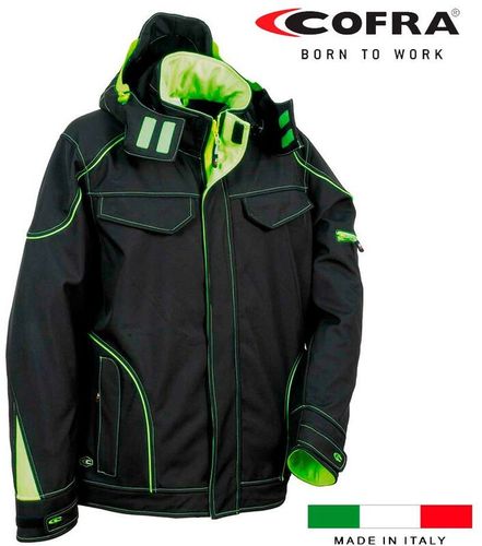 Tecka giacca softshell nero lime Cofra taglia 56