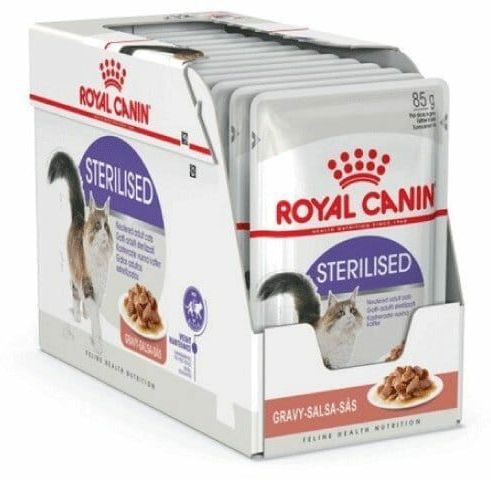 Canino reale sterilizzato 85 g (salsa) per gatti adulti sterilizzati - 12 buste 85 g