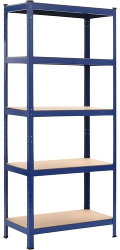 Scaffale Blu 80x40x180 cm Acciaio e MDF VD05668 - Hommoo