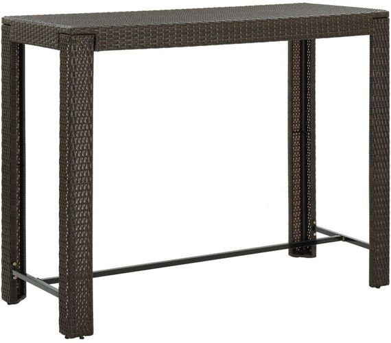 Tavolo Bar da Giardino Marrone 140,5x60,5x110,5 cm Polyrattan - Hommoo