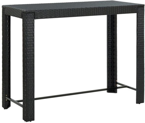 Tavolo Bar da Giardino Nero 140,5x60,5x110,5 cm Polyrattan - Hommoo