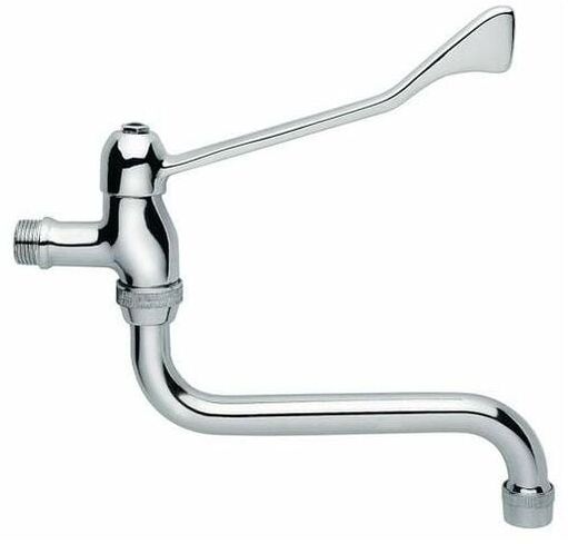 Rubinetto lavabo a parete con bocca orientabile e leva clinica Idral 02010/DC | Cromo - Cromo