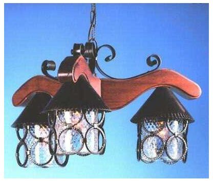Lampadario baita 3 luci ferro battuto lampade lampione lanterna plafoniera