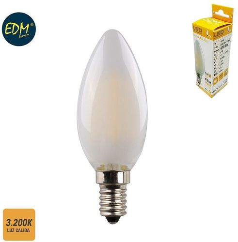 Lampadina LED filamento opaco candela 4.5w e14 470 lumen 3.200k luce calda edm