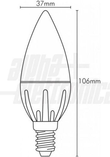 lampadina led a candela 6W attacco E14