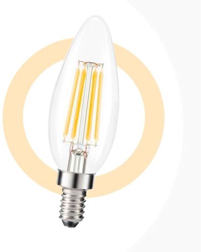 Lampadina led a candela E14 C35 filamento E14 6W trasparente Temperatura di colore Bianco Neutro - Bianco Neutro