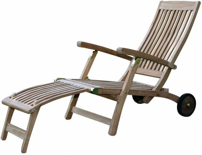 Lettino Prendisole da Giardino 170x61 x97 h cm in Legno Marrone