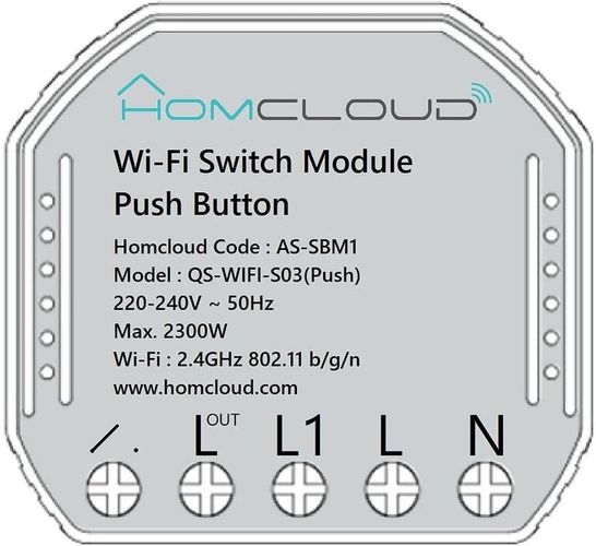 Modulo Pulsante Intelligente Wi-Fi Da Incasso AS-SBM1 - Homcloud