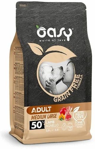 Dog Grain Free Adult Medium amp ;Large Agnello - Sacco da 12 kg - Oasy