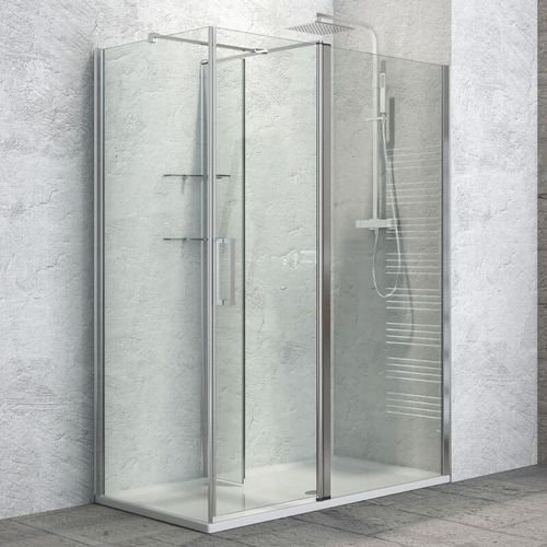 walk-in doccia angolare con porta battente e lati fissi 8 mm *** confezione 1 - Ogomondo