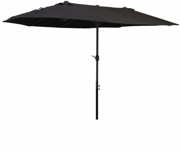 Ombrellone da Giardino Doppio 460x270x240 cm in Acciaio e Poliestere Nero