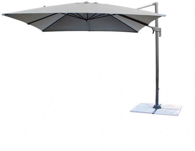 Ombrellone da Giardino Newton Decentrato 3x3 m in Alluminio Nero Telo Grigio