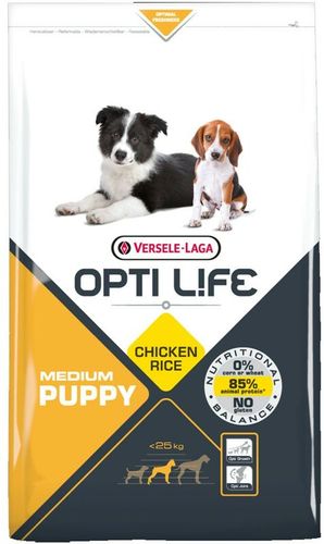 Opti Vita cibo per cani cucciolo Media Chicken & Rice | Ingresso medio di razza cuccioli Versele Laga | Dogfood 12,5 kg