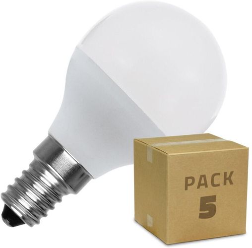 Pack Lampadina LED E14 G45 5W (5 Un.) Bianco Caldo 2800K - 3200K
