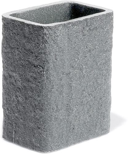 Portaspazzolini Aries da appoggio cm. 9,2x6,5 in resina grigio cemento - Gedy