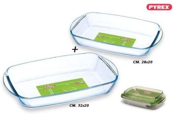 Tegame Rettangolare 32/28cm Set 2Pezzi - Pyrex