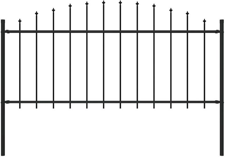 Recinzione Giardino Punta a Lancia (0,5-0,75)x1,7m Acciaio Nero