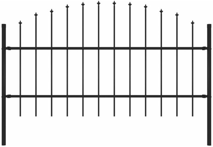 Recinzione Giardino Punta a Lancia (0,75-1)x1,7m Acciaio Nero