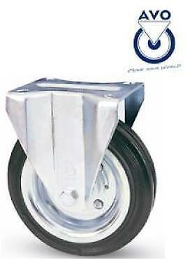 Ruote ruota fissa per carrelli art80a in gomma supporto acciaio diametro ruote: