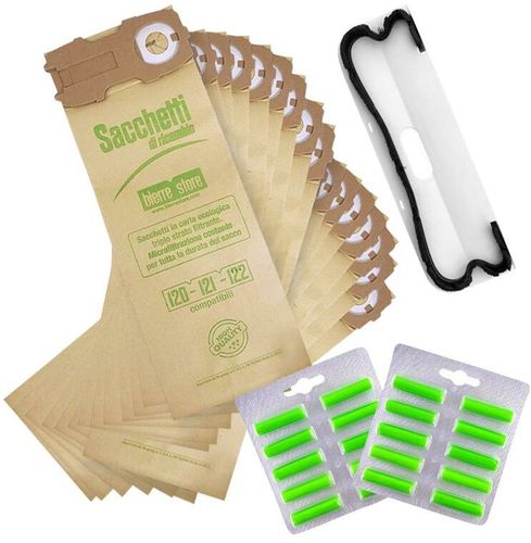 Sacchetti folletto vk 121 vk 122 vk 120 16pz 20 profumi spazzola setole compatibili