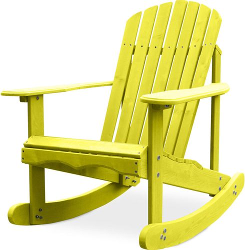 Sedia da esterno con braccioli - Sedia da giardino - Adirondack - Sedia a dondolo in legno - Adirondack Pastel yellow - Legno - Pastel yellow