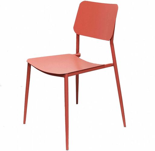 Sedia da Giardino Vega Impilabile 42x53x80 h cm in Acciaio Rosso