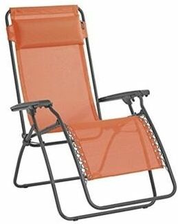 Sedia/Sdraio/Lettino reclinabile con poggiapiedi Zero Gravity - Arancione