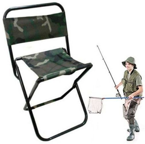sedia sgabello pesca pieghevole militare con schienale pescatore campeggio relax