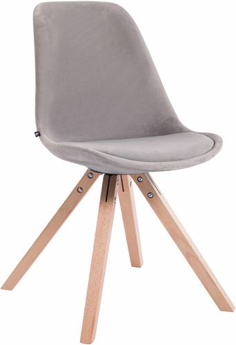 Sedia Toulouse in velluto gambe quadrate Grigio Natura