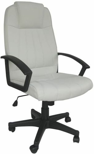 sedia ufficio 'comfort' ecopelle bianca e braccioli, 106/115x64x66 cm